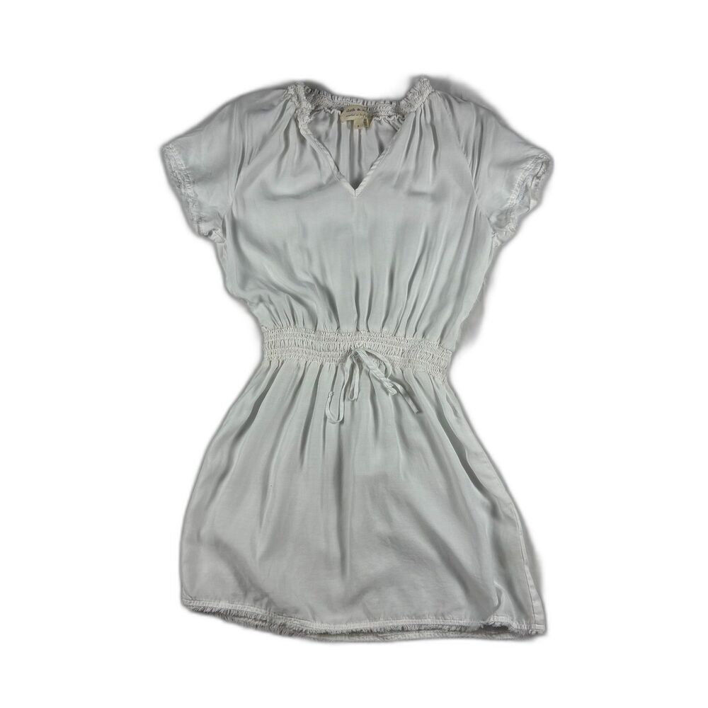 Cloth & Stone Anthropologie Dress Womens S White Tencel Smocked Boho‎ Beach